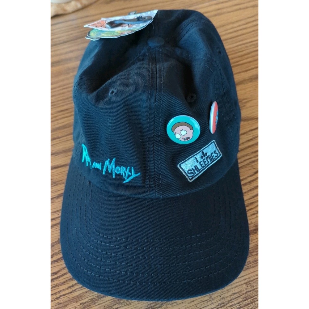 Rick And Morty I Love Shleemies Hat With Buttons Adult Swim Baseball Cap Black